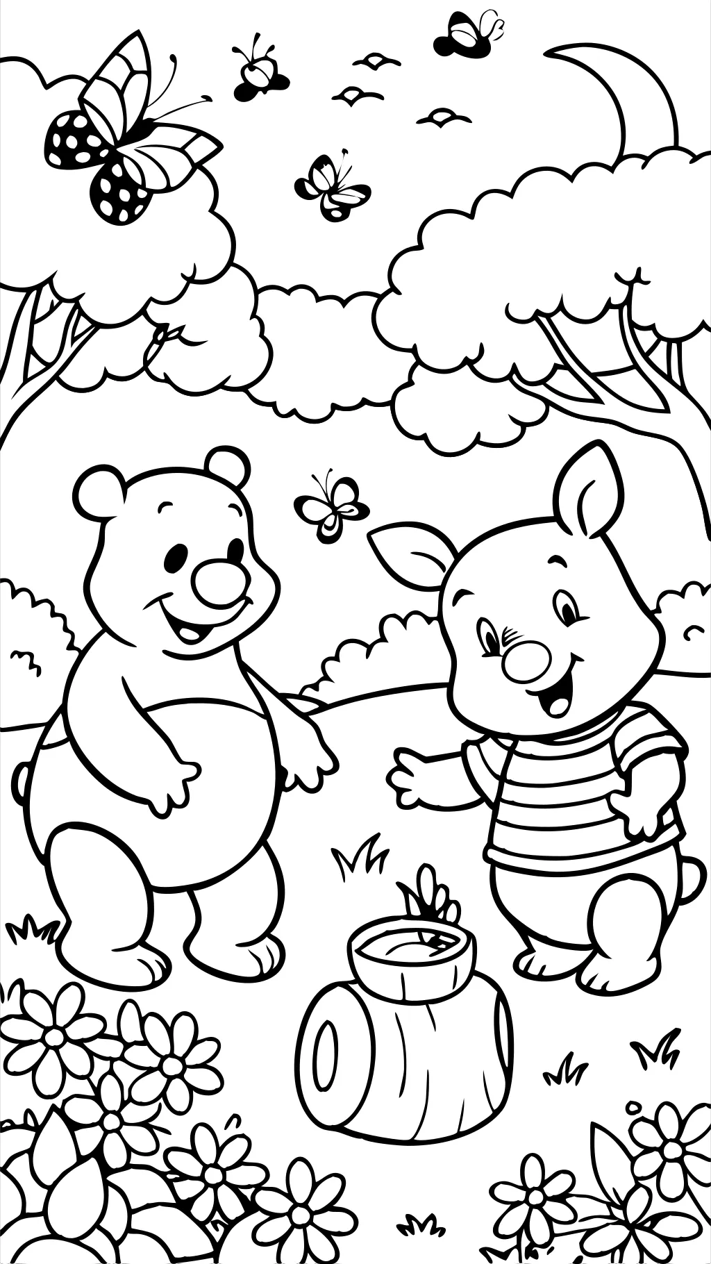 pages à colorier Winnie the Pooh and Piglelet